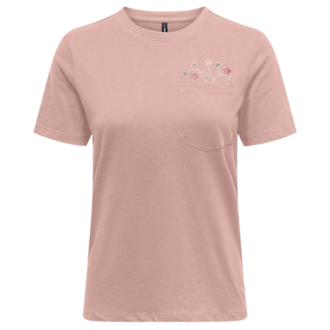 Only Roze Ženska Majica ONLPOLLY LIFE